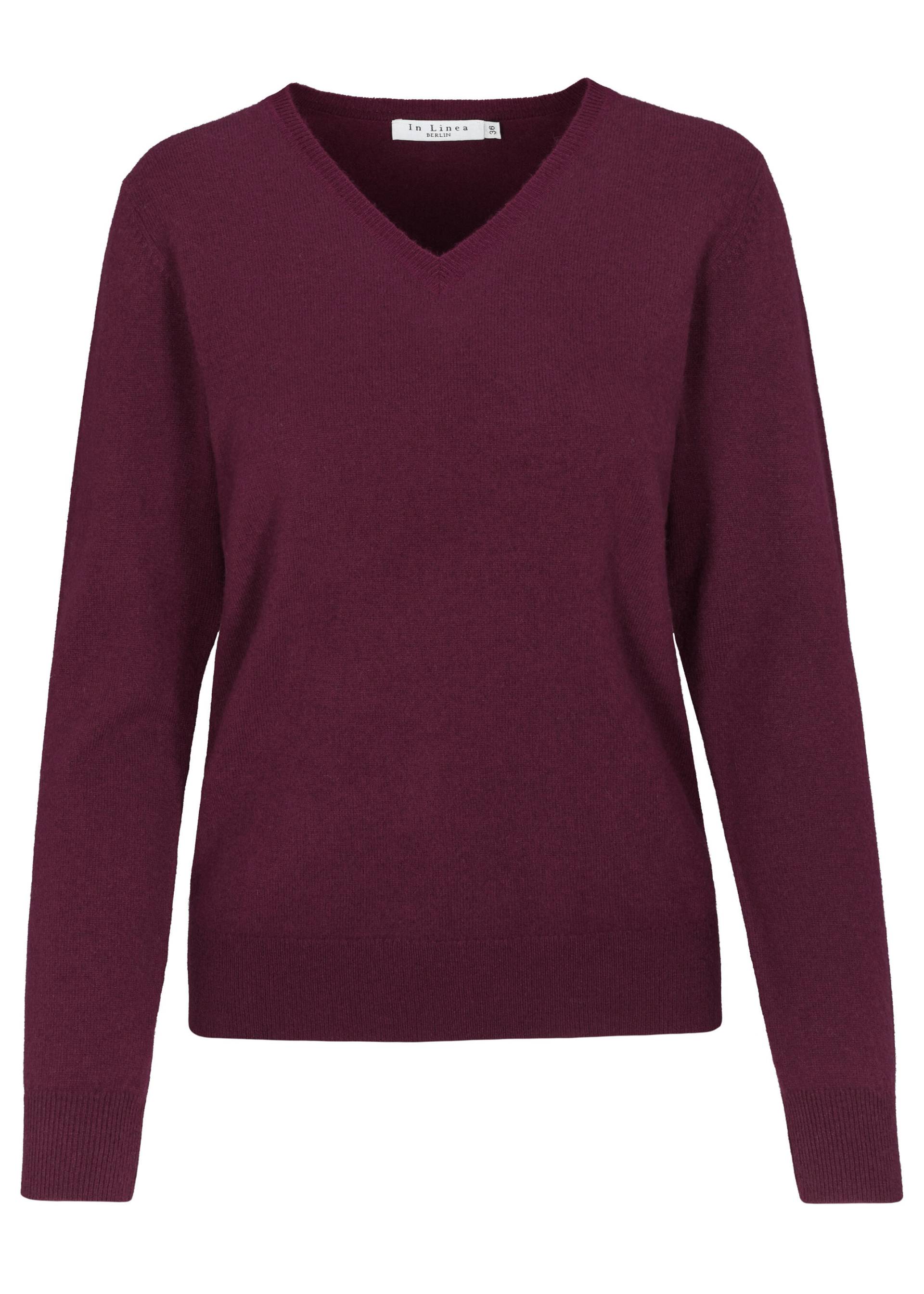 IN LINEA - NOS Pullover, V-Ausschnitt 448 cherry - Gr. - 38 von IN LINEA