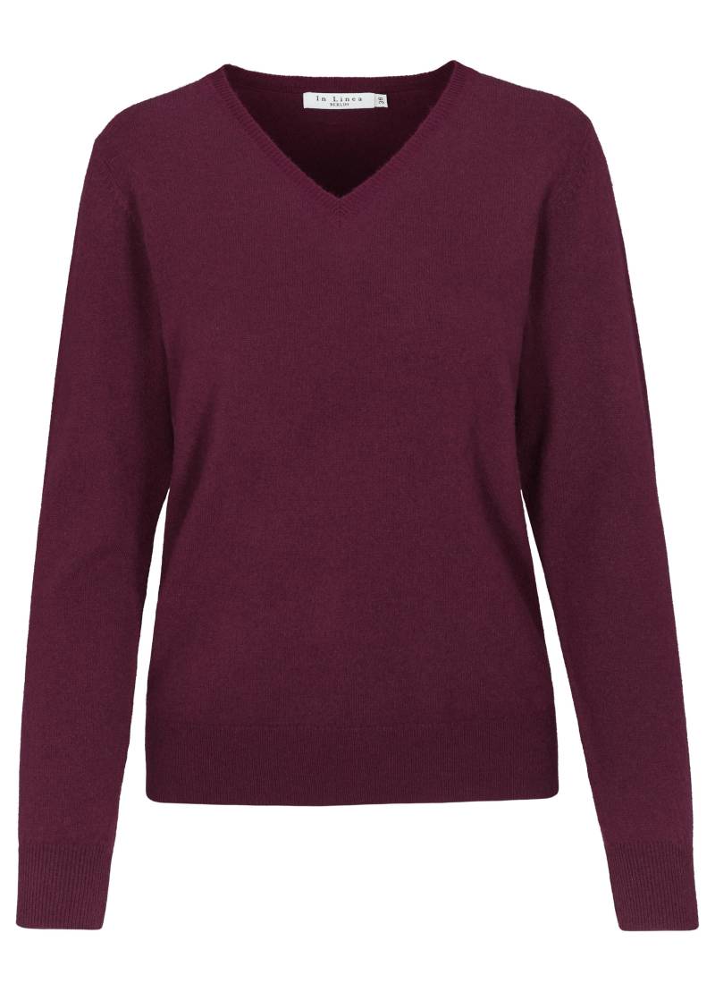 IN LINEA - NOS Pullover, V-Ausschnitt 448 cherry - Gr. - 42 von IN LINEA