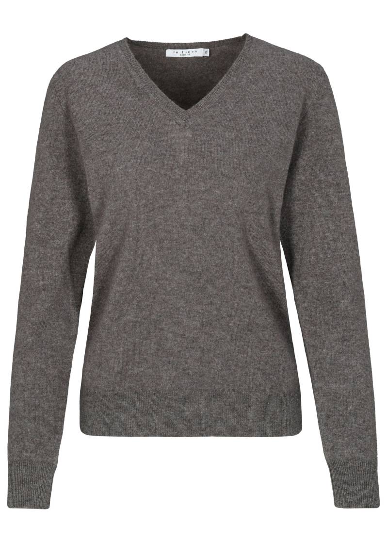 IN LINEA - NOS Pullover, V-Ausschnitt 706 taupe mel. - Gr. - 46 von IN LINEA
