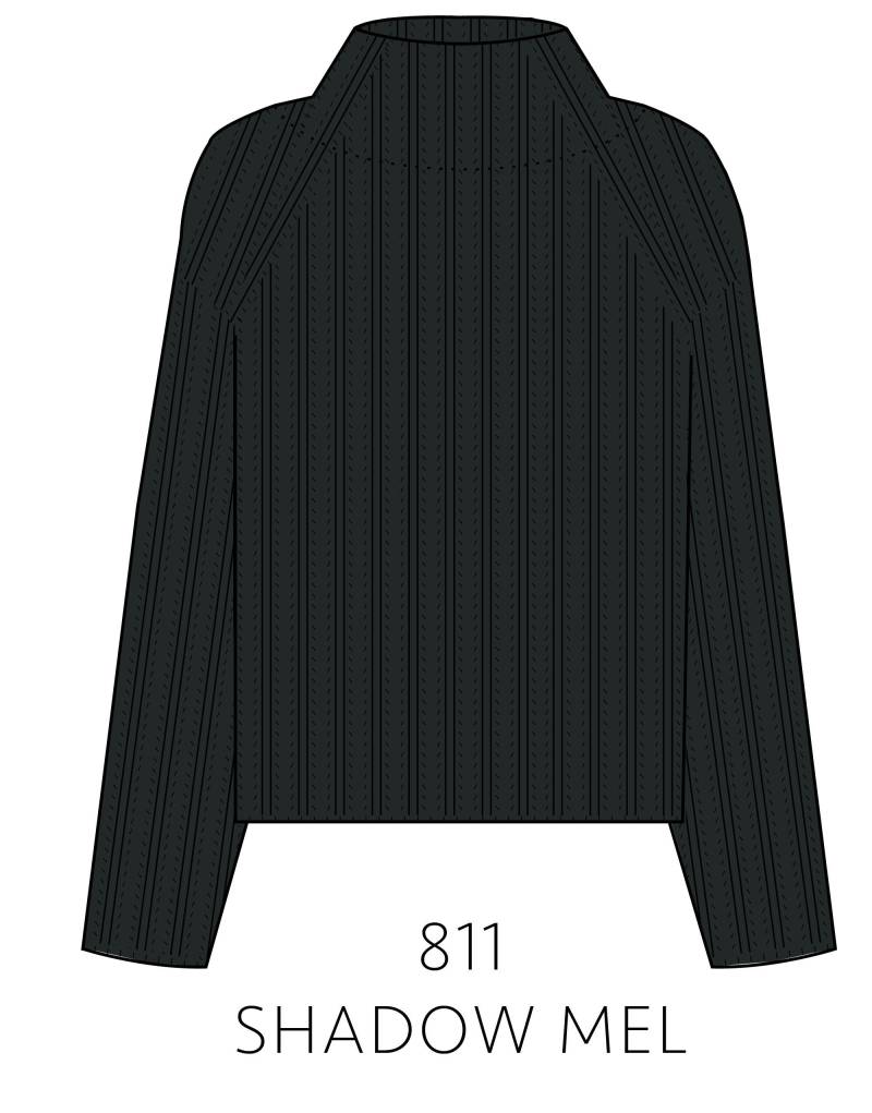 IN LINEA - Pullover, Stehbund, 1/1-Arm 811 shadow mel. - Gr. - 38 von IN LINEA