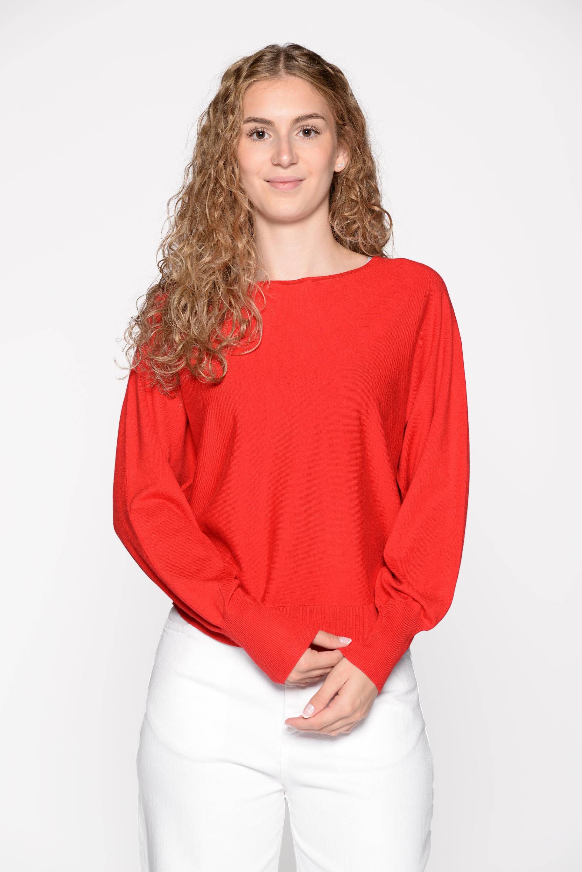 IN LINEA - Pullover, U-Boot-Ausschnitt 449 summer red - Gr. - 46 von IN LINEA
