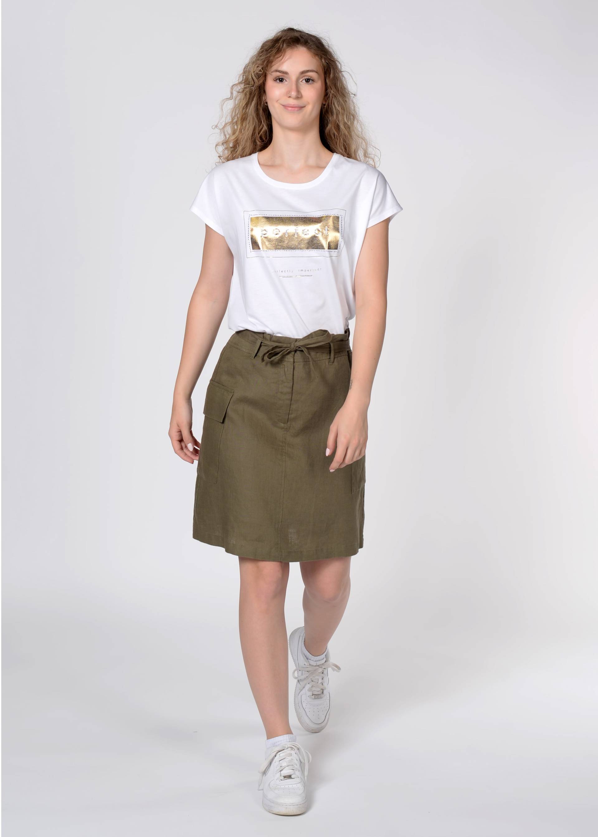 IN LINEA - Rock, Cargo Taschen, Zipper 519 khaki - Gr. - 40 von IN LINEA