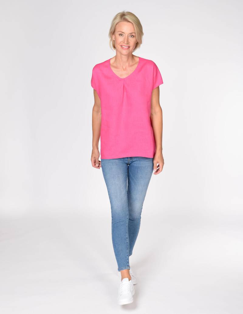 IN LINEA - V-Bluse 1/2 Arm 423 hot pink - Gr. - 38 von IN LINEA