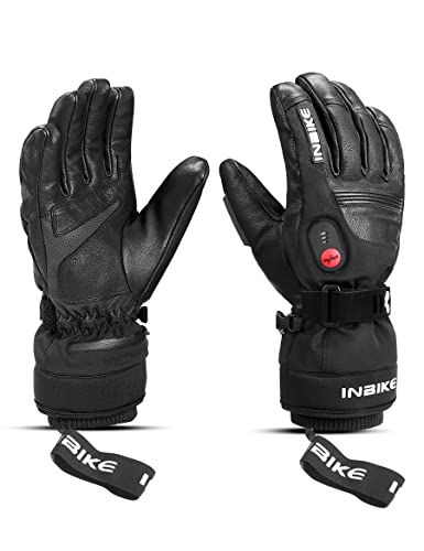 INBIKE Beheizbare Handschuhe Motorrad Akku Herren Wasserdicht Motorradhandschuhe Skihandschuhe Beheizte mit Heizung Winter Thermo für Outdoor Sport Schwarz XL von INBIKE