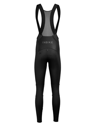INBIKE Bib Hose Fahrradhose Trägerhose Herren Gepolstert Lang Winter Warm Fahrradbekleidung Rennradhose Radlerhose Mit Fleece 3D Sitzpolster Taschen Geeignet für 5-15°C Atmungsaktiv Hochelastisch,L von INBIKE