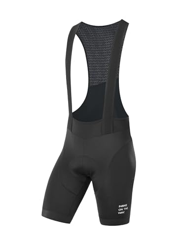 INBIKE Bib Shorts Damen Rennrad Hose Radhose Kurz Gepolstert mit Träger Radsport-trägerhosen Trägerhose Fahrrad Sitzpolster Sommer Schwarz L von INBIKE