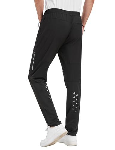 INBIKE Fahrad Hose Herren Lang Fahrradhose Sommer Fahrradbekleidung Rennrad MTB Jogging Radhose Radlerhose Reißverschluss Tasche Schwarz M von INBIKE
