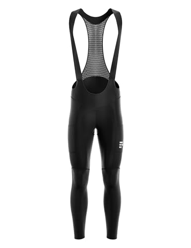 INBIKE Fahrrad Trägerhose Herren Lang Gepolstert Fahrradhose Elastizität Atmungsaktiv Winddicht Schnell Trocknend mit Taschen Radlerhose Schwarz S von INBIKE