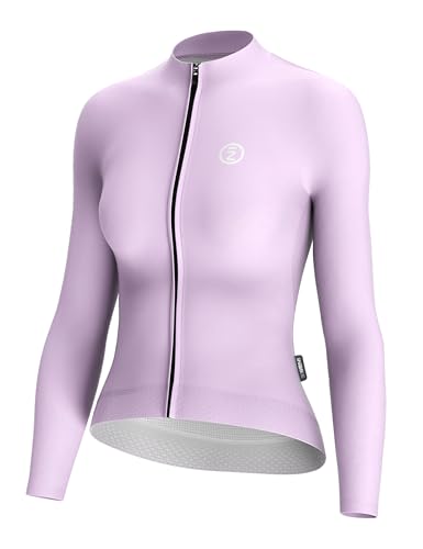 INBIKE Fahrradbekleidung Damen Radtrikot Lnagarm Sommer Fahrradtrikot Lang Trikots Fahrrad Rennrad Shirt Radsport-Bekleidung Frühling Herbst Pink S von INBIKE