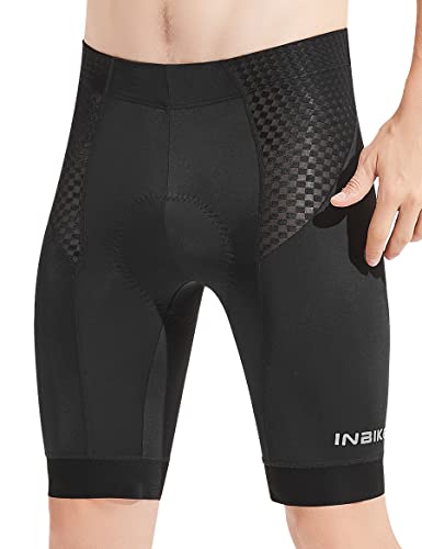 INBIKE Fahrradhose Herren Gepolstert Radlerhose Radlerunterhose Fahrradunterhose MTB Hose Kurz Sommer mit Sitzpolster Dehnbar Atmungsaktiv für Fahrrad Rad Rennrad Moutainbike Downhill Schwarz XL von INBIKE