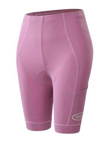 INBIKE Fahrradhose Radunterhose Rennradhose Radlerhose Damen Frauen Sommer Kurz Radsport Hose Gepolstert mit 3D Sitzpolsterung Einer Tasche Atmungsaktiv Hochelastisch, Rosa L von INBIKE