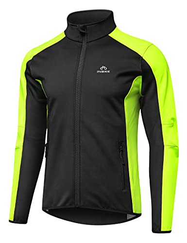 INBIKE Fahrradjacke Herren Winter Wasserdicht Atmungsaktiv Laufjacke Softshelljacke Jungen Jacke Übergangsjacke Frühling Herbst Outdoor Fahrrad Radsport Grün Schwarz S von INBIKE