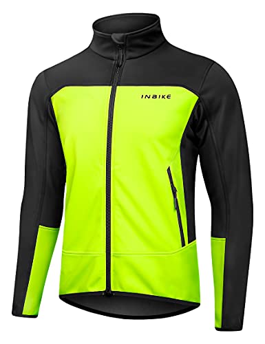 INBIKE Fahrradjacke Herren Winter Wasserdicht Atmungsaktiv Winddicht Radjacke Softshelljacke Jungen Regen Jacke Leicht Frühling Herbst Outdoor MTB Fahrrad Radsport Grün Schwarz L von INBIKE