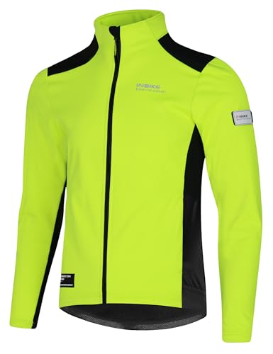 INBIKE Fahrradjacke Softshelljacke Herren Damen Winter Thermo Winddicht Atmungsaktiv Radjacke für Radfahren Laufen Wandern Outdoor Grün S von INBIKE