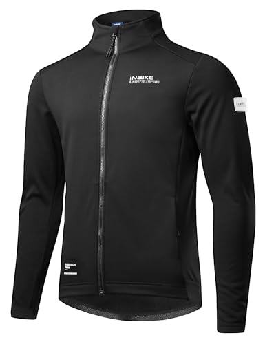 INBIKE Fahrradjacke Softshelljacke Herren Damen Winter Thermo Winddicht Atmungsaktiv Radjacke für Radfahren Laufen Wandern Outdoor Schwarz XL von INBIKE