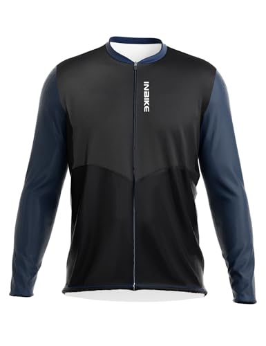 INBIKE Fahrradtrikot Herren Langarm Trikot Shirt 4XL 5XL XXL Fahrrad Rennrad MTB Sommer Lang Fahrradbekleidung Atmungsaktiv Schnelltrockend Radtrikot Farbverlauf Blau 5XL von INBIKE