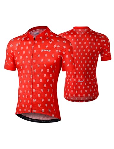 INBIKE Fahrradtrikot Herren Kurzarm Atmungsaktiv Sommer Radtrikot Trikot für Fahrrad Rennrad T Shirt Fahrradbekleidung Laufen Rot L von INBIKE