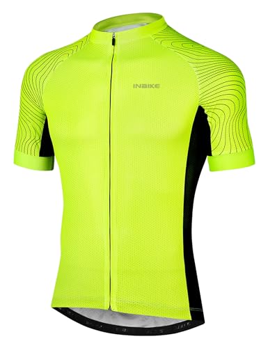 INBIKE Fahrradtrikot Herren Radtrikot Kurzarm Rennrad Trikot Fahrradbekleidung Atmungsaktiv Kurz Sommer Shirt für Radfahrer Fahrrad Grün XL von INBIKE