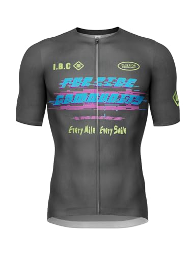 INBIKE Fahrradtrikot Herren Radtrikot Rennrad Mountainbike Trikot Fahrradbekleidung Sommer Kurzarm mit 3 Taschen Men's MTB Jesery Atmungsaktiv Elastisch UV-Protect Schnell Trocknend Dunkelgrau,2XL von INBIKE