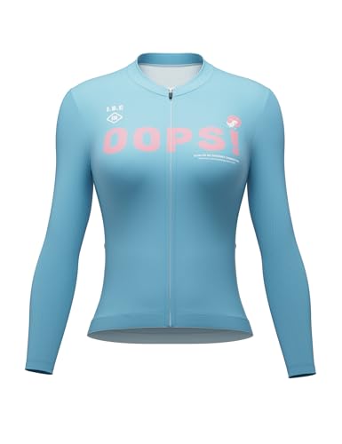 INBIKE Fahrradtrikot Radtrikot Damen Langarm mit 3 Taschen Rennrad Mountainbike Trikot Faruen MTB Cycling Jersey Women Atmungsaktiv Schnelltrocknend UV-Protect Frühling Sommer Herbst Blau XL von INBIKE