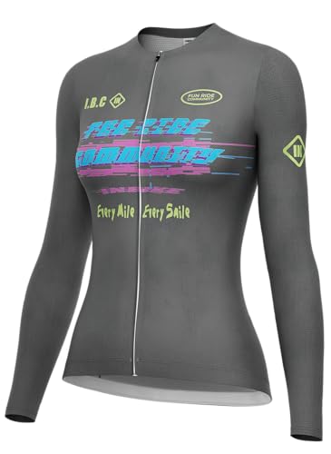 INBIKE Fahrradtrikot Radtrikot Damen Langarm mit 3 Taschen Rennrad Mountainbike Trikot Faruen MTB Cycling Jersey Women Atmungsaktiv Schnelltrocknend UV-Protect Frühling Sommer Herbst Weich Schwarz,S von INBIKE