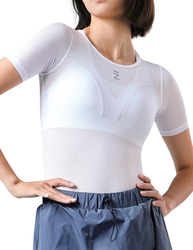INBIKE Fahrradtrikot Radtrikot Rennrad Trikot Funktionsunterhemd Sportshirts Damen Kurzarm Fahrradbekleidung Sommer Atmungsaktiv Feuchtigkeitstransport Schnell Trocknend Weiß XS/S von INBIKE