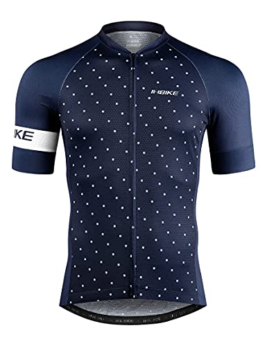 INBIKE Fahrradtrikot Herren mit 3 Taschen Rennrad Trikot Radtrikot Sommer Kurzarm Fahrradbekleidung Fahrradshirt atmungsaktiv schnelltrockend (Blau,S) von INBIKE