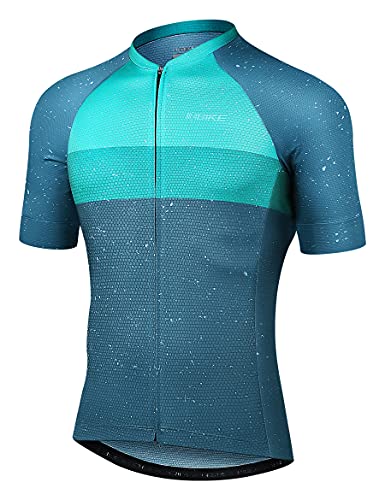 INBIKE Fahrradtrikot Herren mit 3 Taschen Rennrad Trikot Radtrikot Sommer Kurzarm Fahrradbekleidung Fahrradshirt atmungsaktiv schnelltrockend (Grün,S) von INBIKE