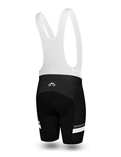 NBIKE Bib Shorts Herren Radlerhose mit Träger Sitzpolster Rennradhose Fahrradbekleidung Männer Set Kurz Hose Fahrrad Rennrad MTB Moutainbike Schwarz Weiß M von INBIKE