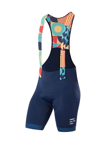 INBIKE Herren Trägerhose Fahrrad Rennrad Hose Fahrradhose Kurz Gepolstert Radlerhose mit Träger Radsport-trägerhosen Bib Shorts Sitzpolster Sommer Marineblau XL von INBIKE