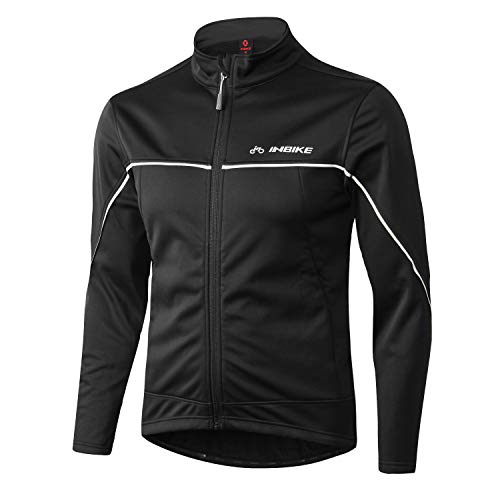 INBIKE Herren Winddichte Thermo Fahrrad Laufjacke, Herren, schwarz, X-Large von INBIKE