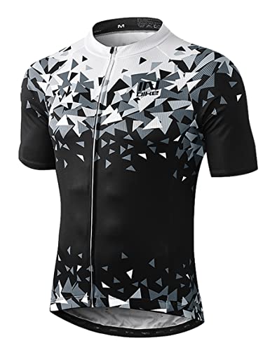 INBIKE Kurzarm Radtrikot Herren Damen Fahrradtrikot Shirt Jersey Atmungsaktiv Schnell Trocknen Funktionsshirt für Radsport Sport Outdoor-Aktivitäten Schwarz/Weiß M von INBIKE