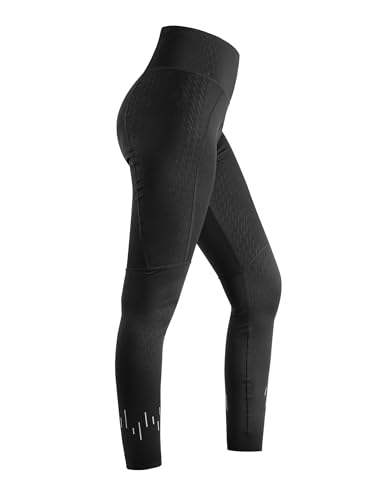 INBIKE Leggings Hose Damen Lang Sporthose Sportleggings High Waist Radhose Thermoleggins Fitness Gym Fahrradhose Radlerhose Winter Schwarz 2XL von INBIKE