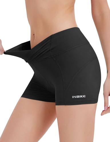 INBIKE Radlerhose Damen Gepolstert Sitzpolster Kurz Sommer Sport Fahrradunterhose Radunterhose Unterwäsche Fahrrad Hose Rennrad Radsport Schwarz M von INBIKE