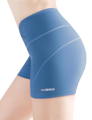 INBIKE Radlerunterhose Damen Gepolstert Radunterhose mit Sitzpolster Gel Kurz Bequem Schnelltrockend Weich Blau L von INBIKE
