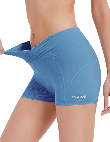 INBIKE Radlerunterhose Damen Gepolstert Sitzpolster Kurz Sommer Sport Fahrradunterhose Radunterhose Unterwäsche Fahrrad Hose Rennrad Radsport Blau L von INBIKE