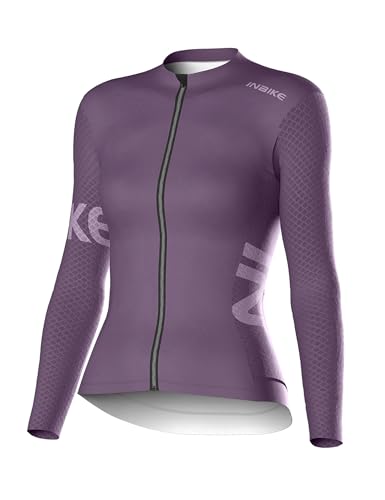 INBIKE Radtrikot Damen Langarm Fahrradtrikot Sommer Winter Atmungsaktiv Trikot Fahrrad Rennrad MTB Mountainbike Shirt Fahrradbekleidung Grau S von INBIKE
