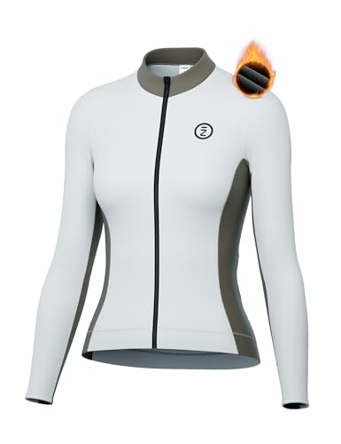 INBIKE Radtrikot Damen Langarm Fahrradtrikot Winter Laufen Running Jogging Fleece Thermo Trikot Fahrrad Rennrad MTB Mountainbike Shirt Fahrradbekleidung Grün S von INBIKE