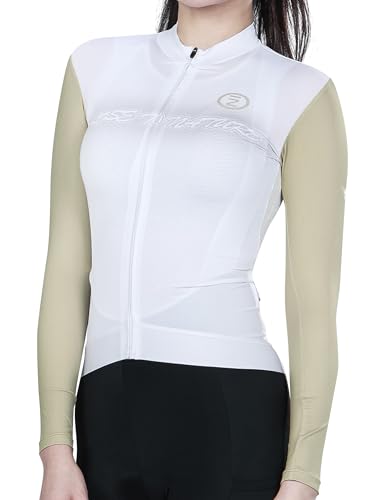 INBIKE Radtrikot Damen Langarm Rennrad Trikot Fahrradtrikot Atmungsaktiv Reflektierend Fahrradshirt mit Taschen Frühling Herbst für Radfahren MTB Outdoor Braun XL HL346 von INBIKE