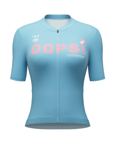 INBIKE Radtrikot Fahrradtrikot Rennradtrikot Damen Sommer Kurzarm Fahrradbekleidung Frauen mit 3 Taschen Atmungsaktiv Schnelltrocknend Fahrradsport Blau L von INBIKE