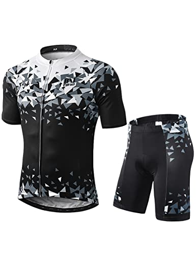 INBIKE Radtrikot Herren Kurzarm Fahrradbekleidung Set Damen Radhose Gepolster Fahrradtrikot Kurz M von INBIKE