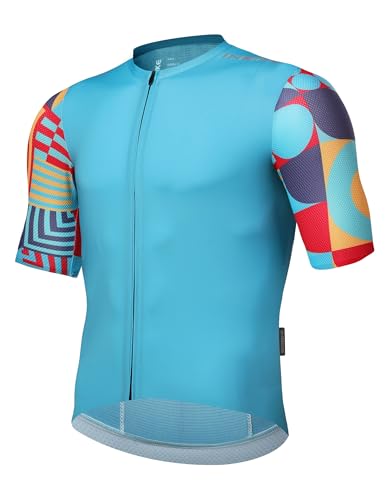 INBIKE Radtrikot Herren Kurzarm Fahrradtrikot Fahrrad Rennrad Trikot Shirt Cyling Radsport Bunt Blau M von INBIKE