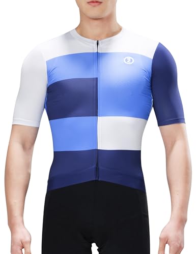 INBIKE Radtrikot Herren Kurzarm MTB Trikot Sommer Atmungsaktive Elastisch Schnell Trocknen Fahrrad Rennrad mit Taschen L von INBIKE