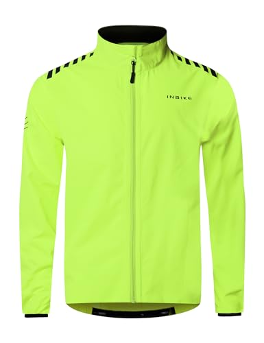 INBIKE Regenjacke Fahrrad Jacke Herren Wasserdicht Atmungsaktiv Fahrradjacke Radjacke Rengenmantel Gelb S von INBIKE