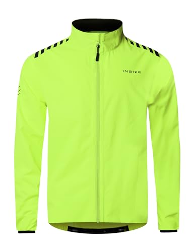 INBIKE Regenjacke Fahrrad Jacke Herren Wasserdicht Atmungsaktiv Fahrradjacke Radjacke Rengenmantel Gelb XL von INBIKE