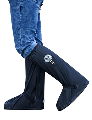 INBIKE Schuhüberzieher Wasserdicht Regenschutz Schuhe Regenüberzieher Schuhe mit Reißverschluss und Reflektor Regen Schnee Uberschuhe für Fahrrad Motorrad Herren und Damen Regenbekleidung M von INBIKE