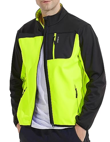 INBIKE Fahrradjacke Laufjacke Herren Reflektierend mit 3 Taschen Softshelljacke Windjacke Wasserdicht Winddicht Warm Winter Multifunktionale Verbundstoff für Outdoor Sportarten,M von INBIKE