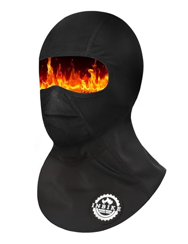 INBIKE Sturmhaube Herren Balaclava Damen Kinder Winter Herbst Sturmmaske Motorrad Zubehör Fahrrad Skimaske Halswärmer Mütze Maske Ski Radsport Schwarz von INBIKE