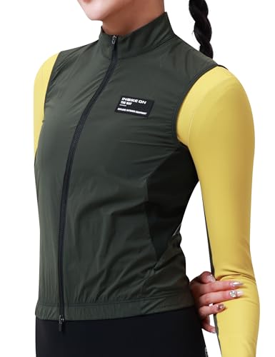INBIKE Winddichte Jacke Damen Weste Windbreaker Fahrradweste Leichtweight Atmungsaktiv UV Schutz SPF50+ Fahrrad Rennrad Fashion Arbeit Grün L von INBIKE