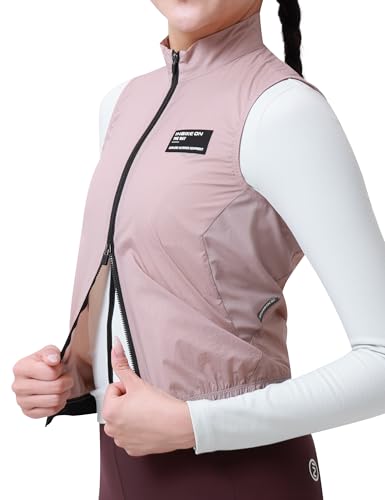 INBIKE Winddichte Jacke Damen Weste Windbreaker Fahrradweste Leichtweight Atmungsaktiv UV Schutz SPF50+ Fahrrad Rennrad Fashion Arbeit Rosa L von INBIKE